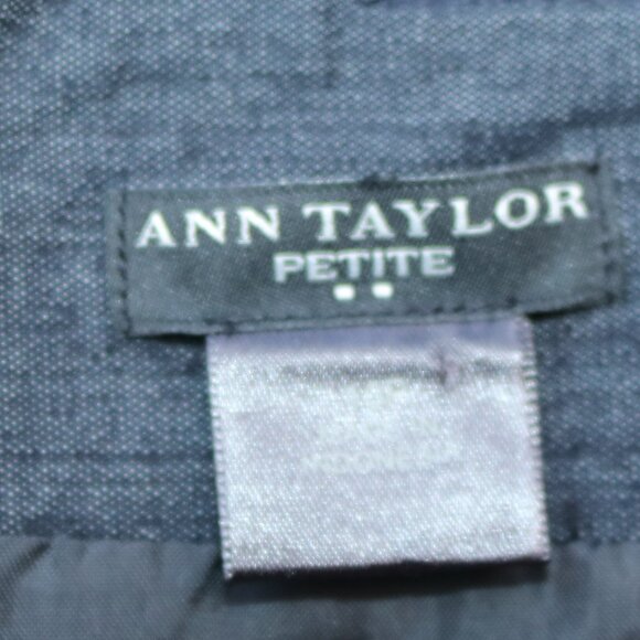 Ann Taylor Petite Grey Chambray Stretch Cotton Blend Classic Pencil Skirt Sz 10P - Picture 5 of 6